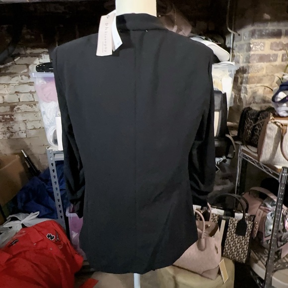 philosophy REPUBLIC CLOTHING black silky jacket long pleated sleeve retail$88 - Picture 8 of 9